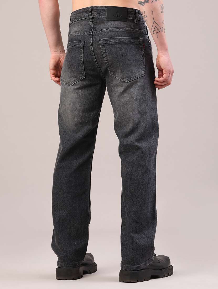 men washed mid rise full length straight fit jeans - 22323949 -  Standard Image - 4
