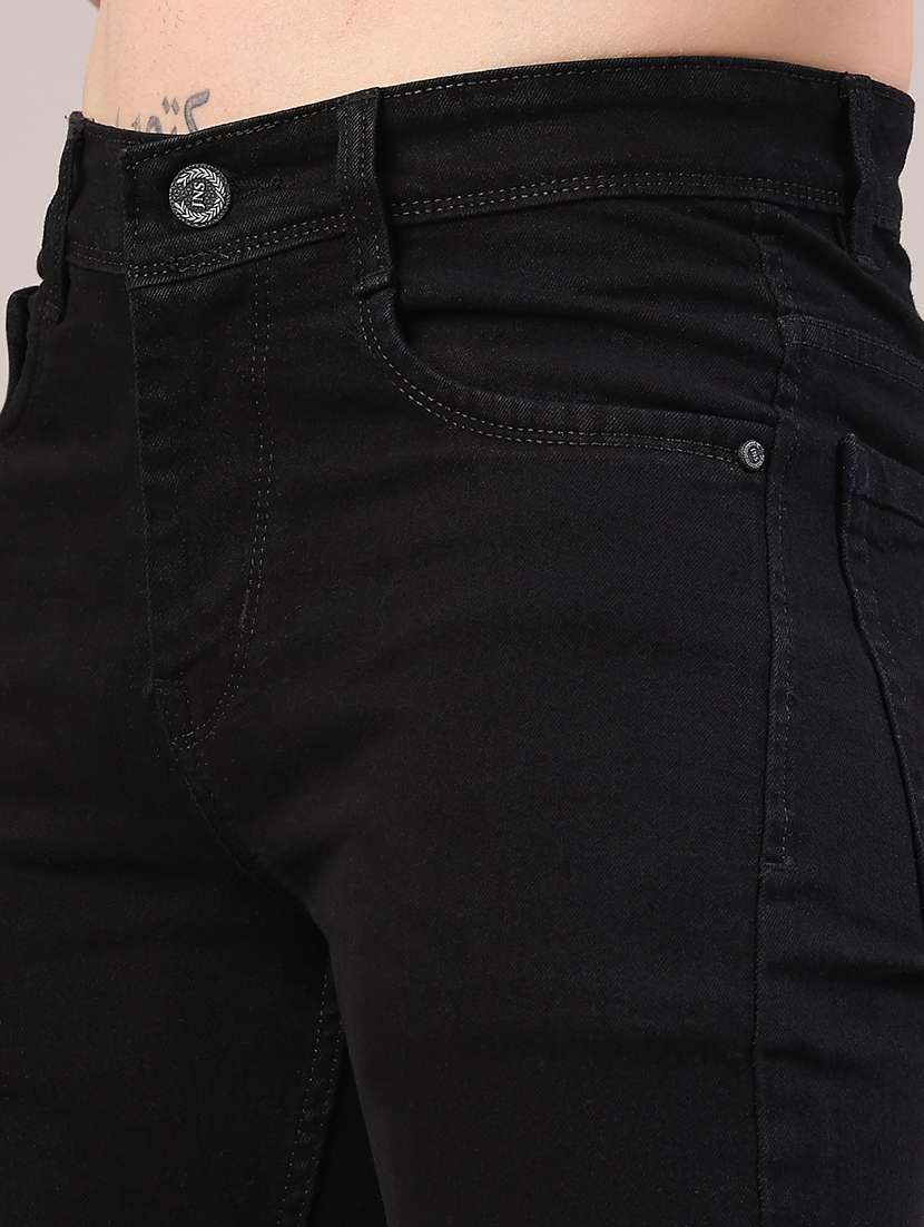 men plain mid rise full length straight fit jeans - 22323951 -  Standard Image - 1