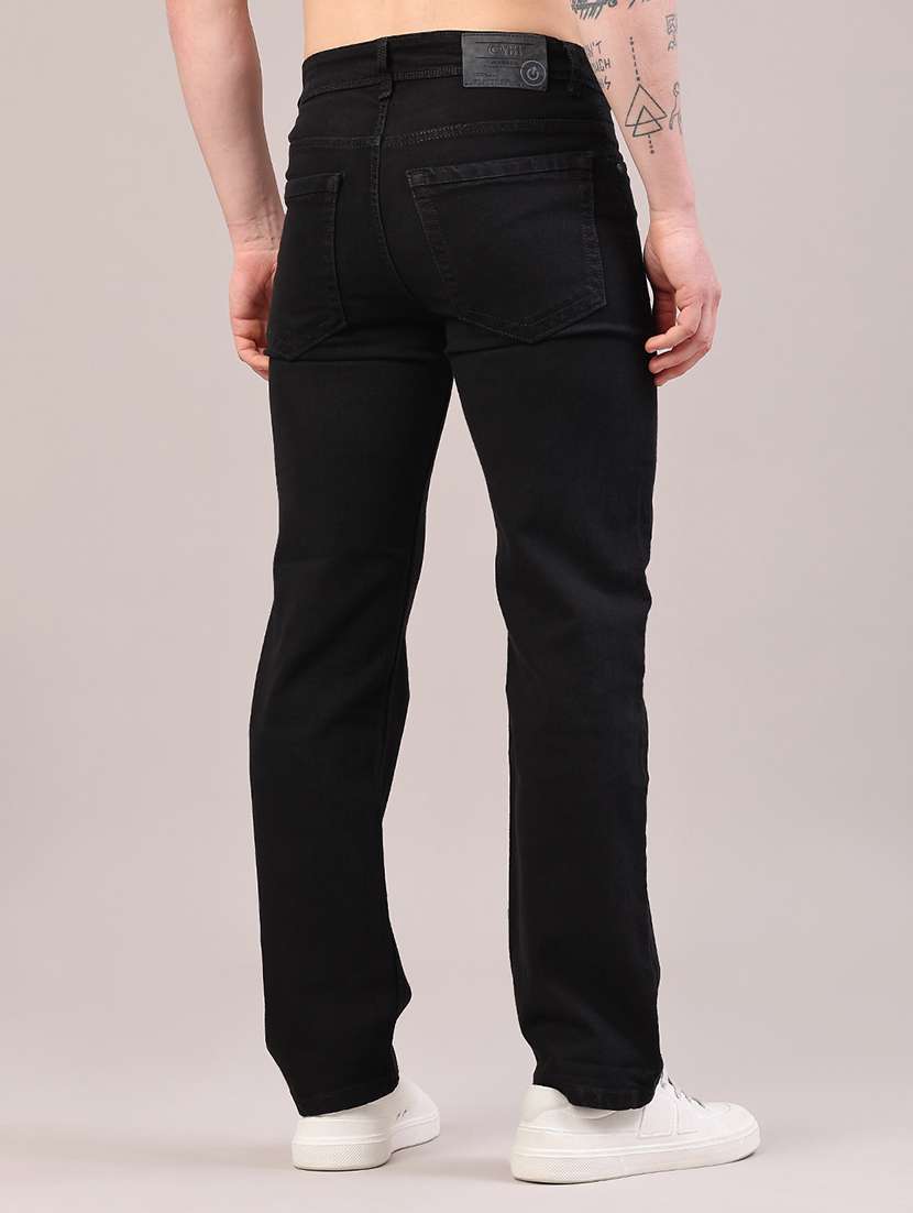 men plain mid rise full length straight fit jeans - 22323951 -  Standard Image - 4