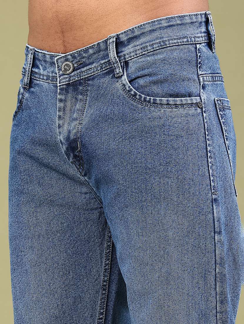 men washed mid rise full length straight fit jeans - 22323955 -  Standard Image - 1