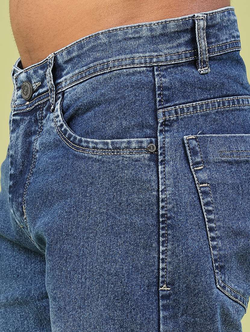 men washed mid rise full length straight fit jeans - 22323956 -  Standard Image - 1