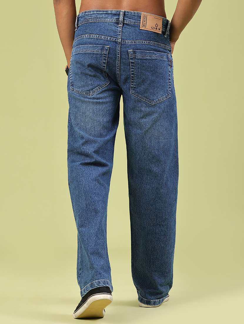 men washed mid rise full length straight fit jeans - 22323956 -  Standard Image - 4