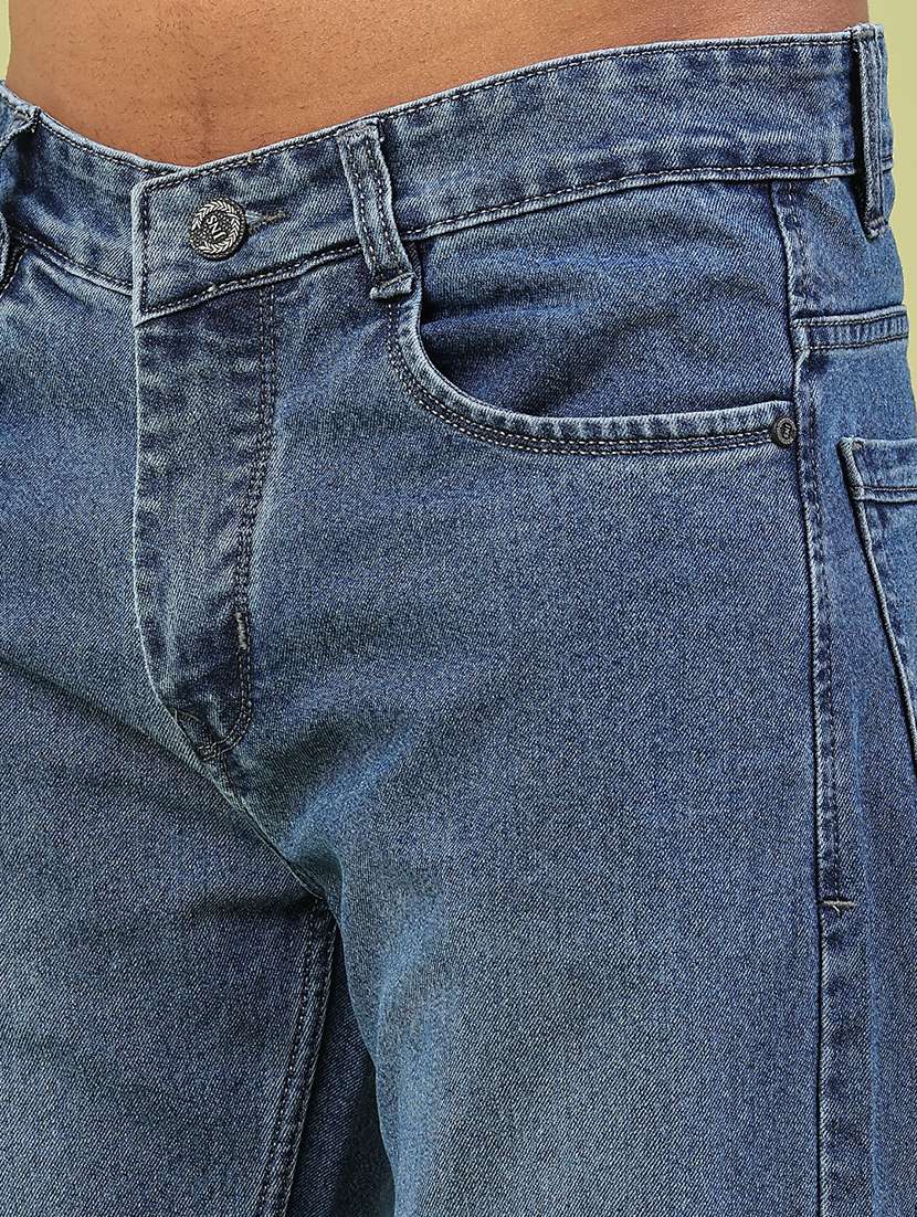 men washed mid rise full length straight fit jeans - 22323958 -  Standard Image - 1