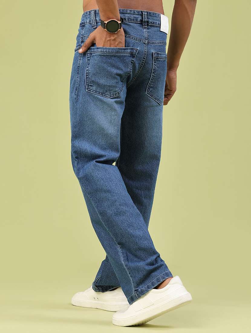 men washed mid rise full length straight fit jeans - 22323958 -  Standard Image - 4