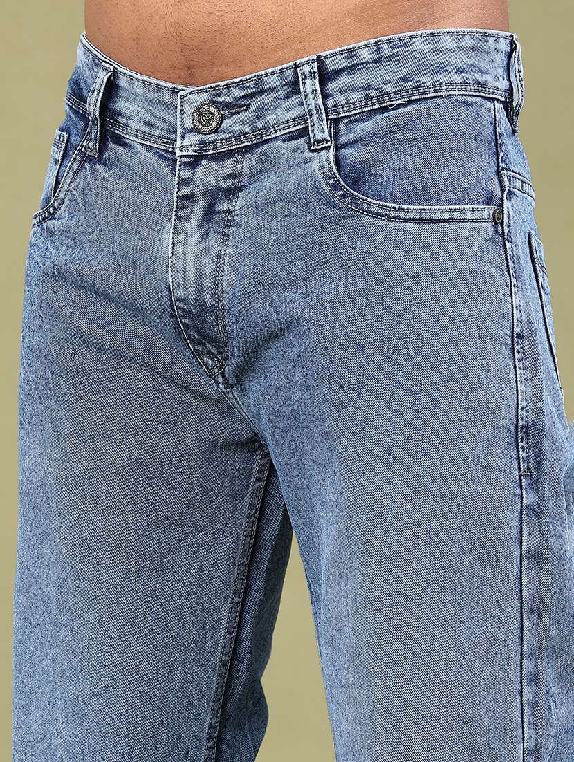 men washed mid rise full length straight fit jeans - 22323959 -  Standard Image - 1