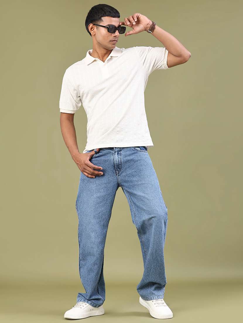 men washed mid rise full length straight fit jeans - 22323959 -  Standard Image - 4