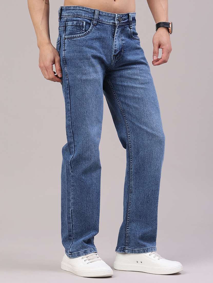 men washed mid rise full length relaxed fit jeans - 22323960 -  Standard Image - 1