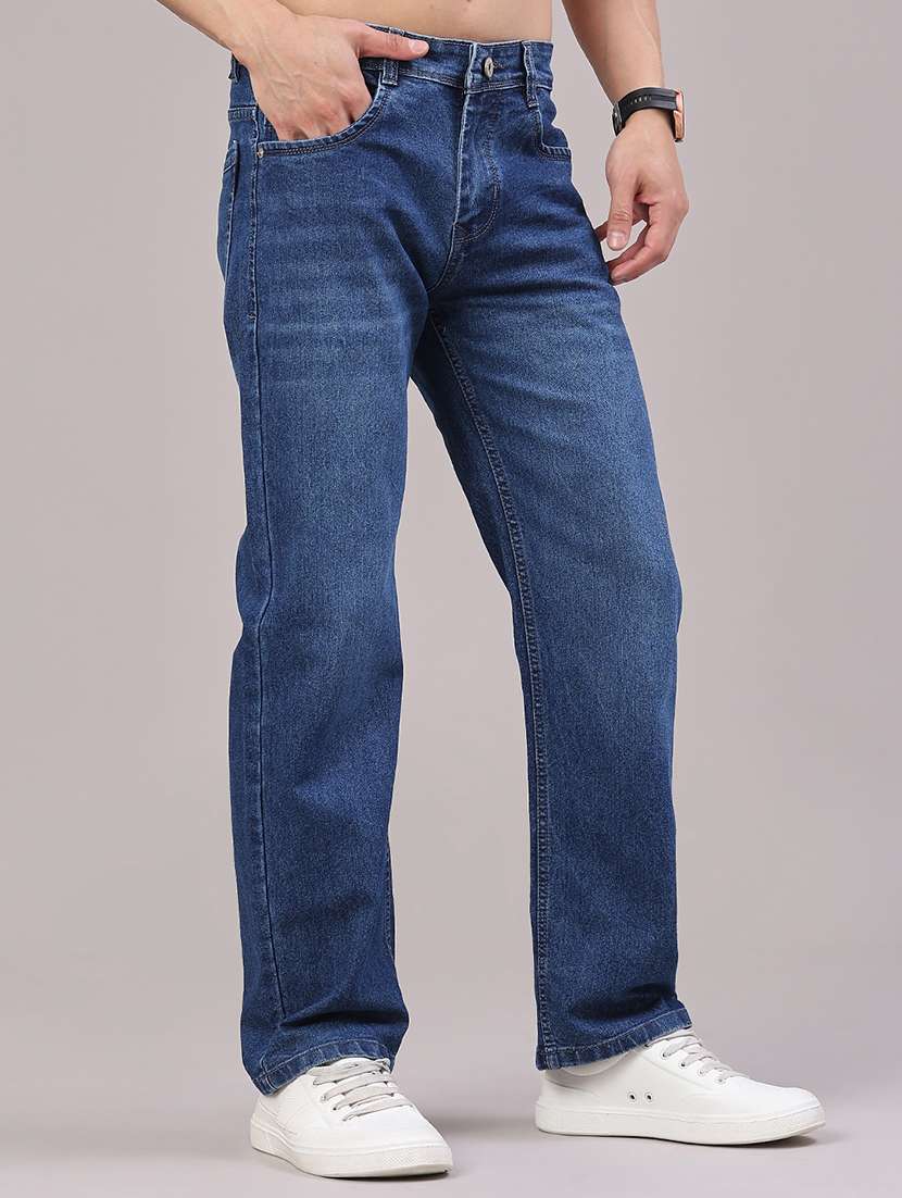 men washed mid rise full length relaxed fit jeans - 22323961 -  Standard Image - 1