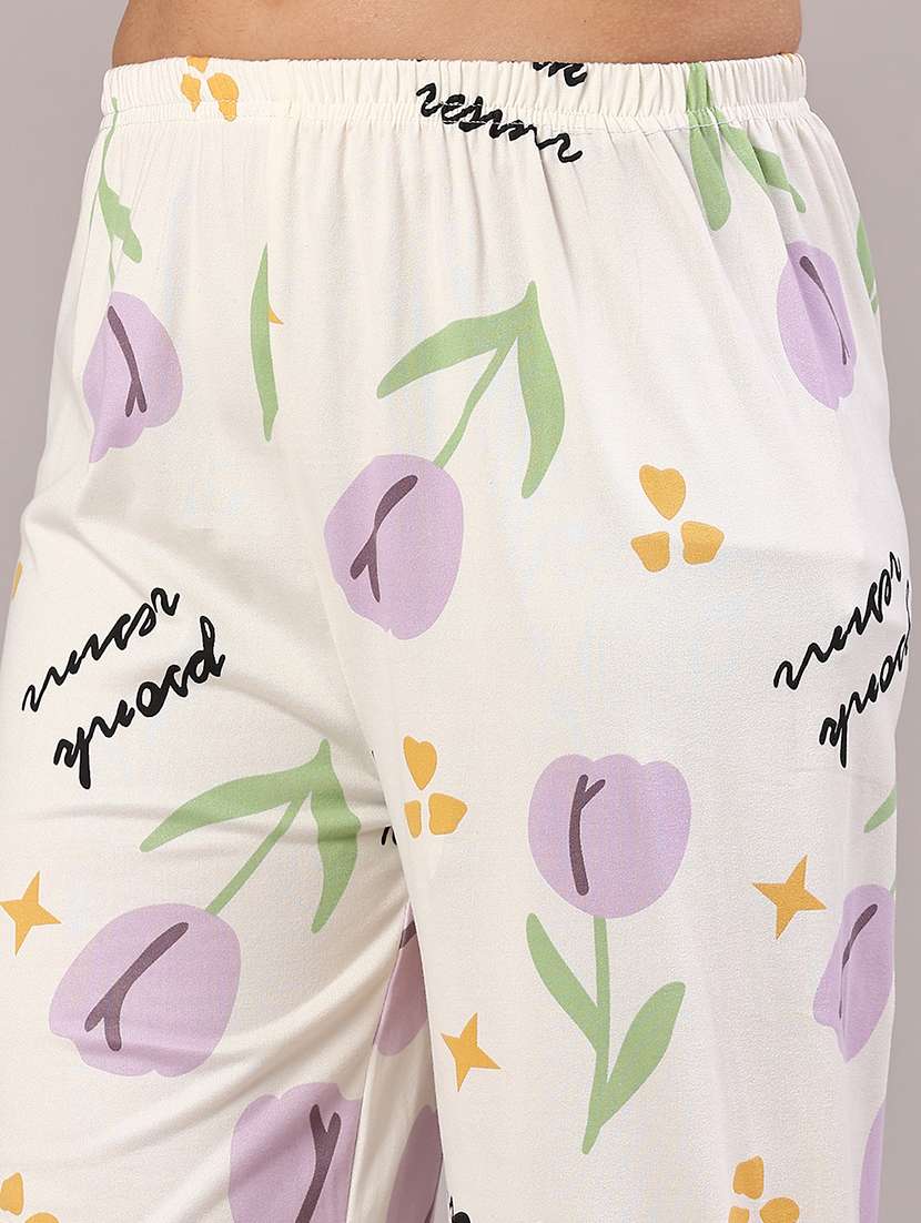 women printed short sleeve pyjama set nightwear - 22324016 -  Standard Image - 4