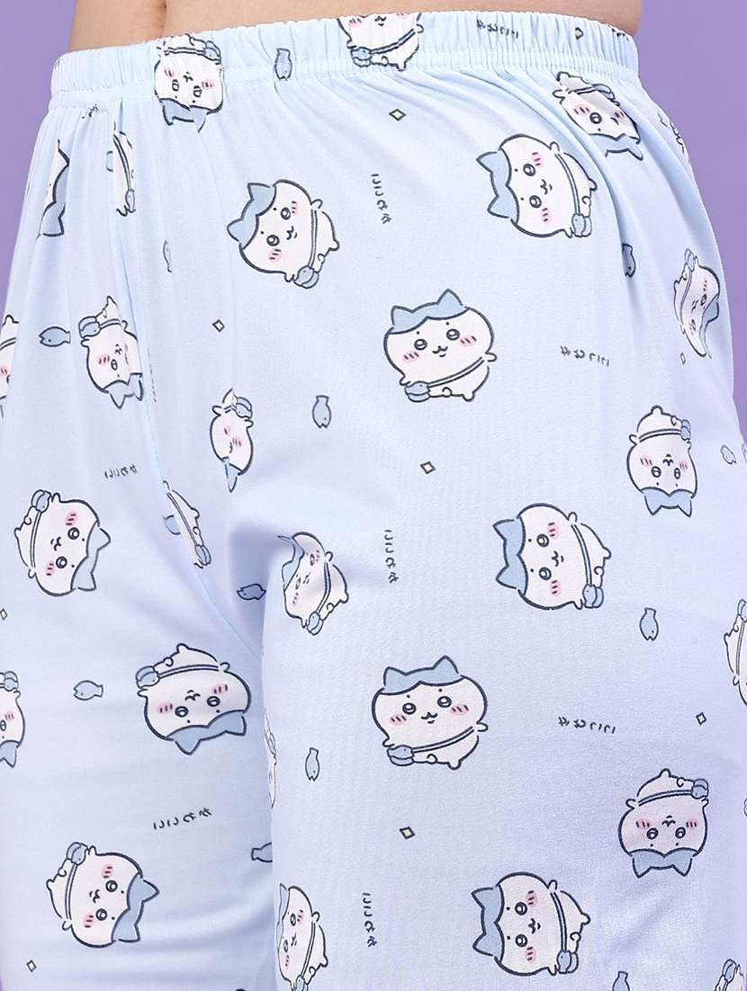 women printed short sleeve pyjama set nightwear - 22324020 -  Standard Image - 4