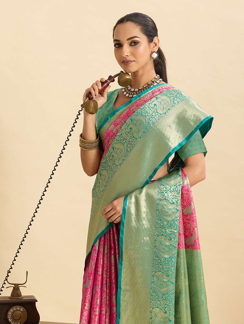 women self design banarasi saree with blouse - 22324046 -  Standard Image - 4