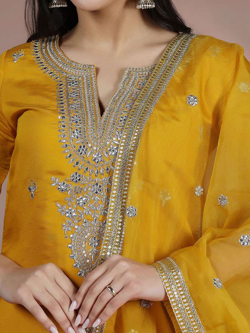 women mustard suit set - 22324121 -  Standard Image - 1