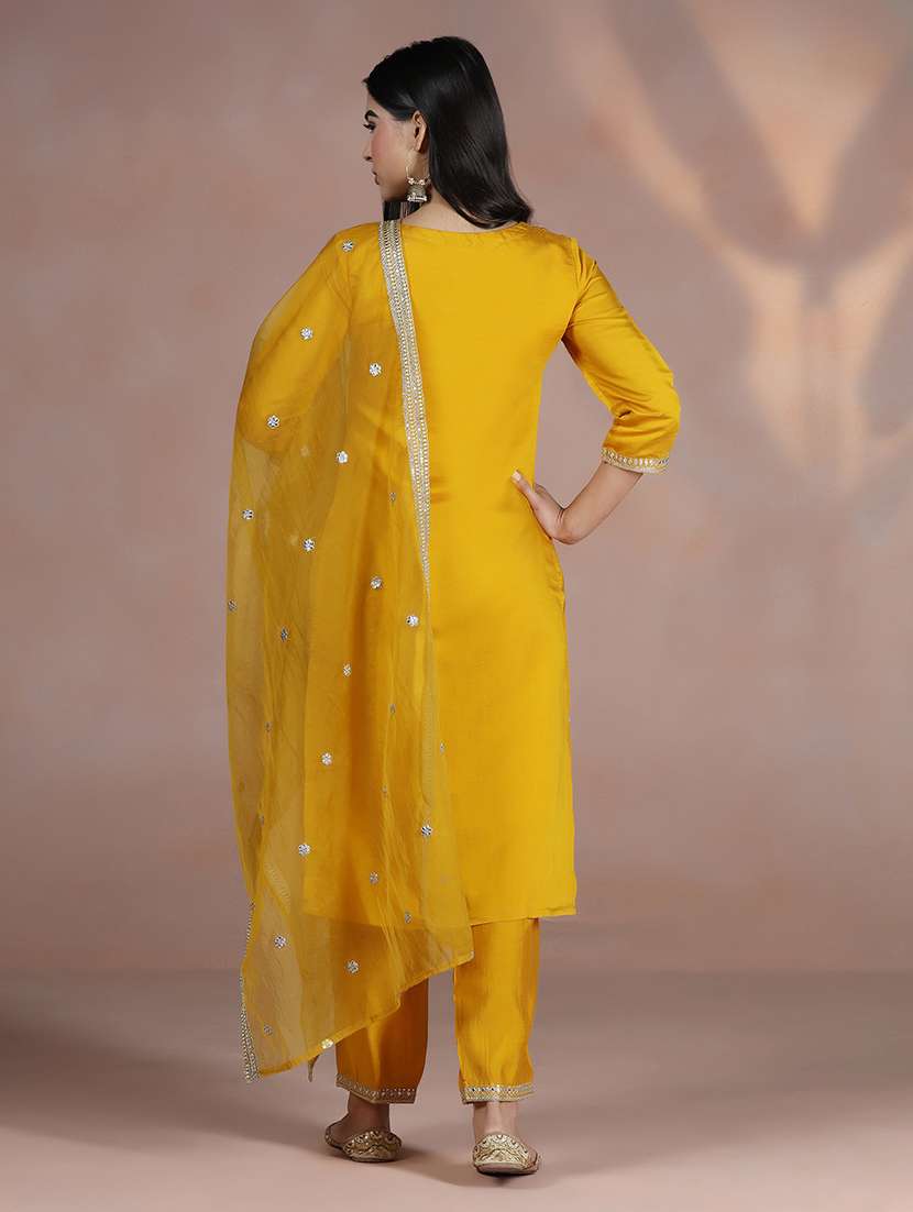 women mustard suit set - 22324121 -  Standard Image - 4