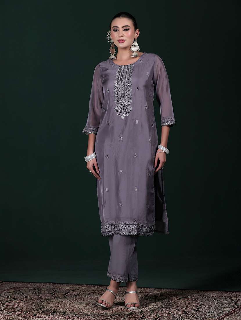 women charcoal suit set - 22324126 -  Standard Image - 6