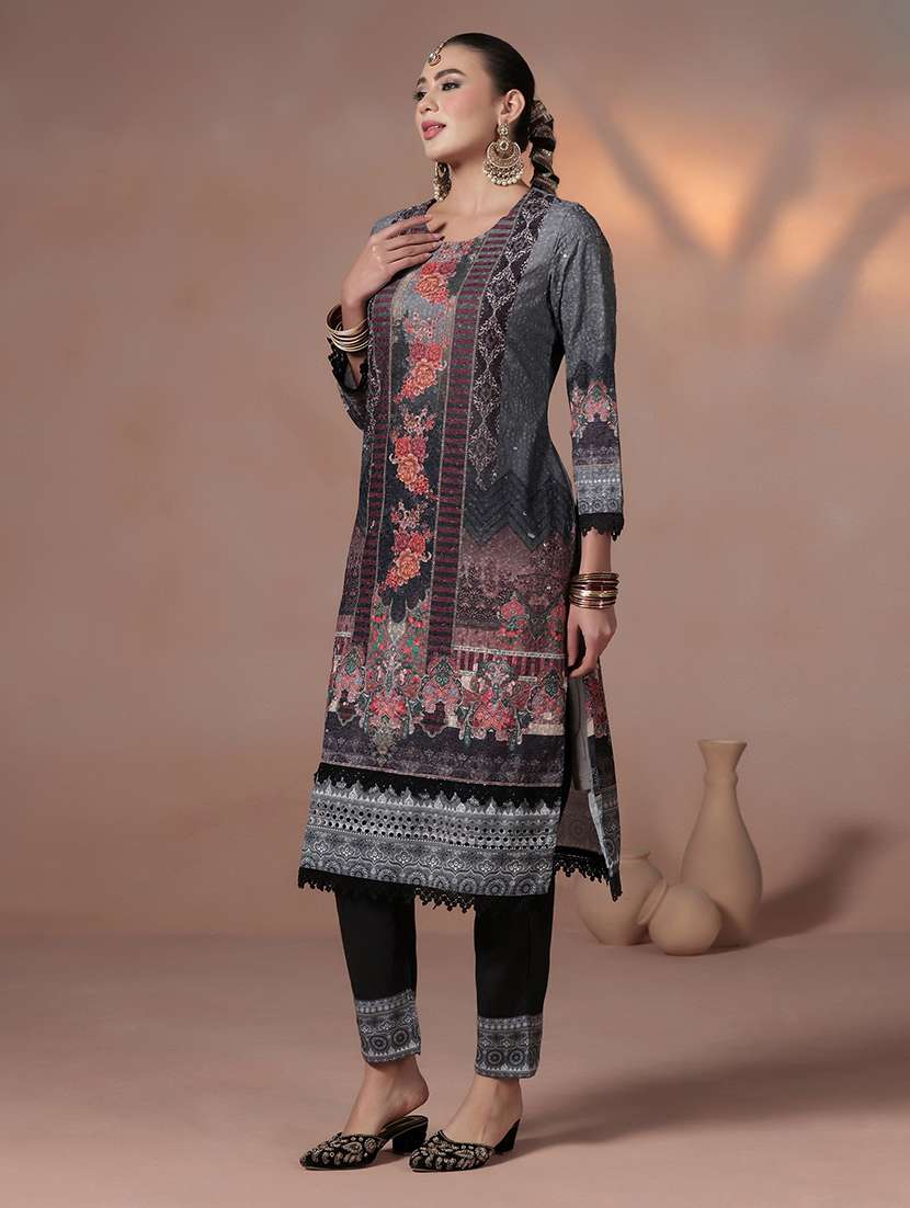 women printed round neck kurta pant with dupatta set - 22324135 -  Standard Image - 1