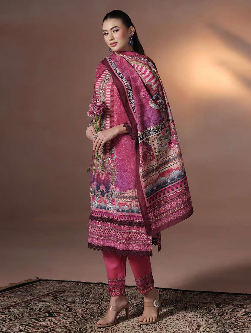 women printed round neck kurta pant with dupatta set - 22324136 -  Standard Image - 1