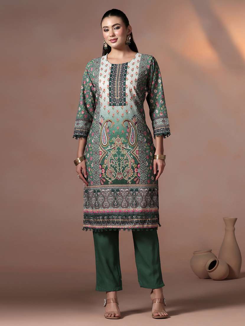women printed round neck kurta pant with dupatta set - 22324140 -  Standard Image - 1