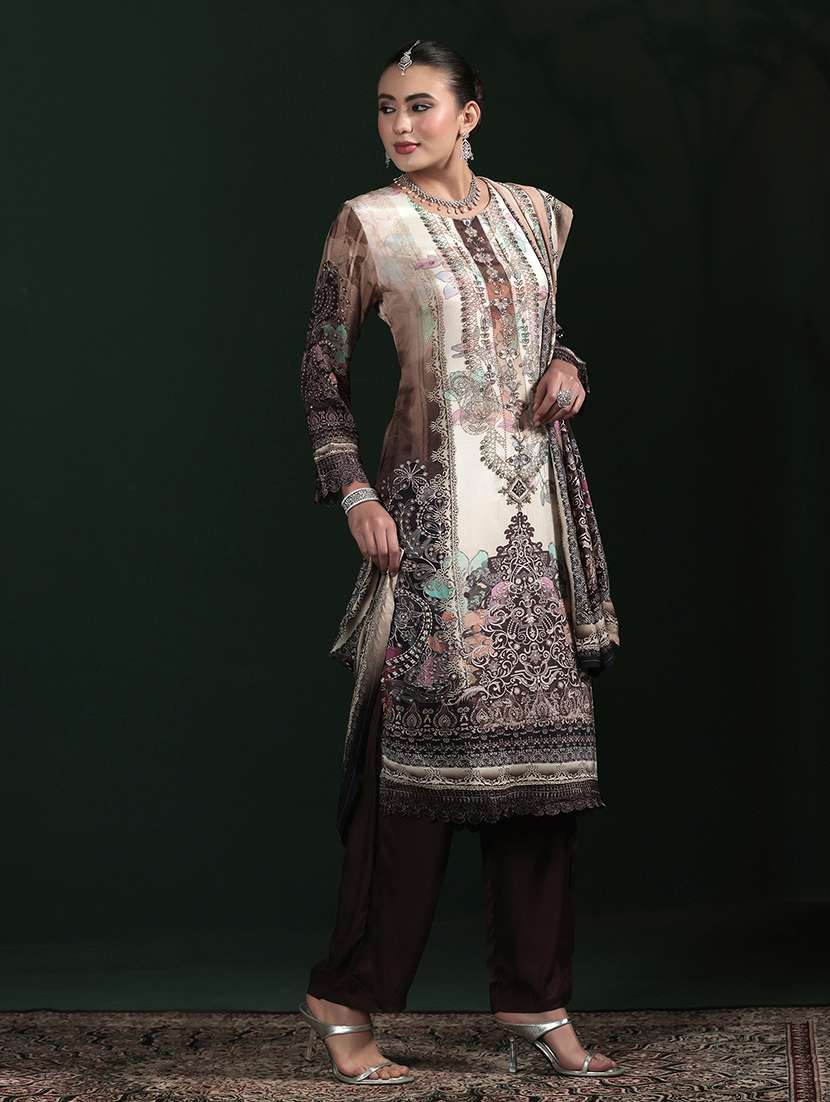 women printed round neck kurta pant with dupatta set - 22324154 -  Standard Image - 1