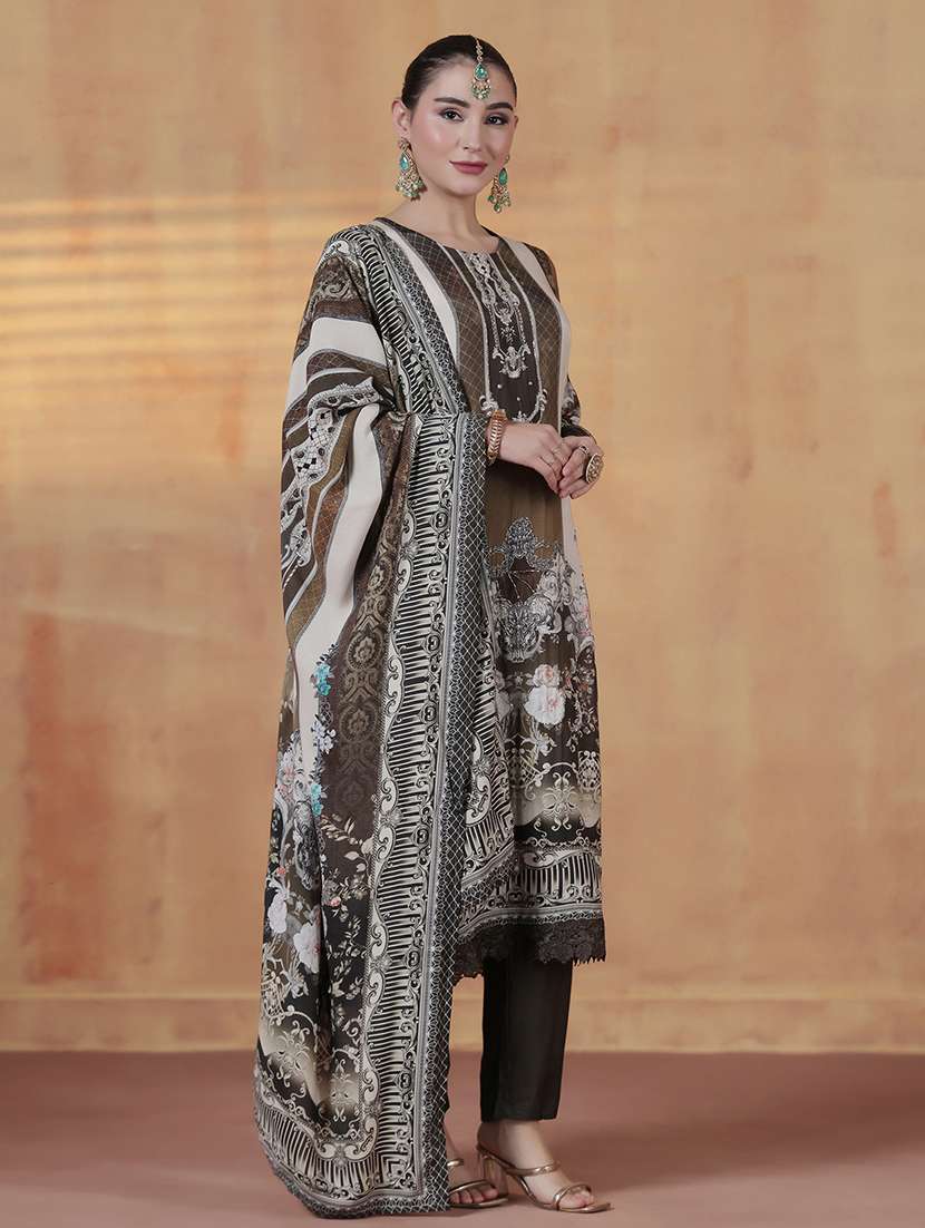 Women Printed Round Neck Kurta Pant With Dupatta Set - 22324163 -  Standard Image - 1
