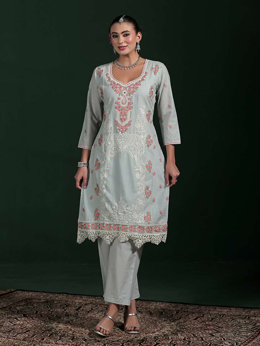 women printed notch neck kurta pant with dupatta set - 22324164 -  Standard Image - 1