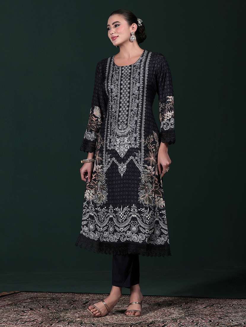 women printed round neck kurta pant with dupatta set - 22324165 -  Standard Image - 1