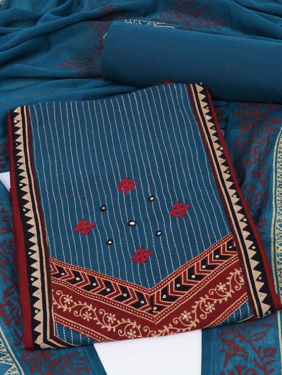 women solid unstitched suit set - 22324228 -  Standard Image - 1