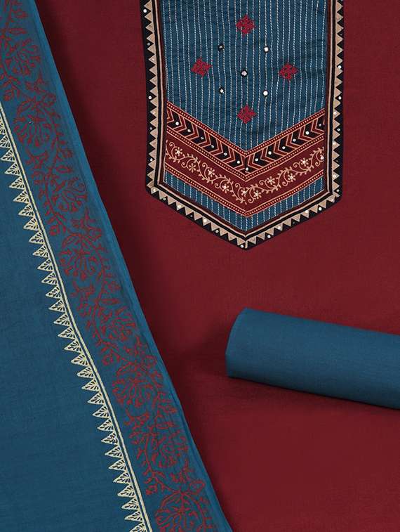 women solid unstitched suit set - 22324228 -  Standard Image - 4