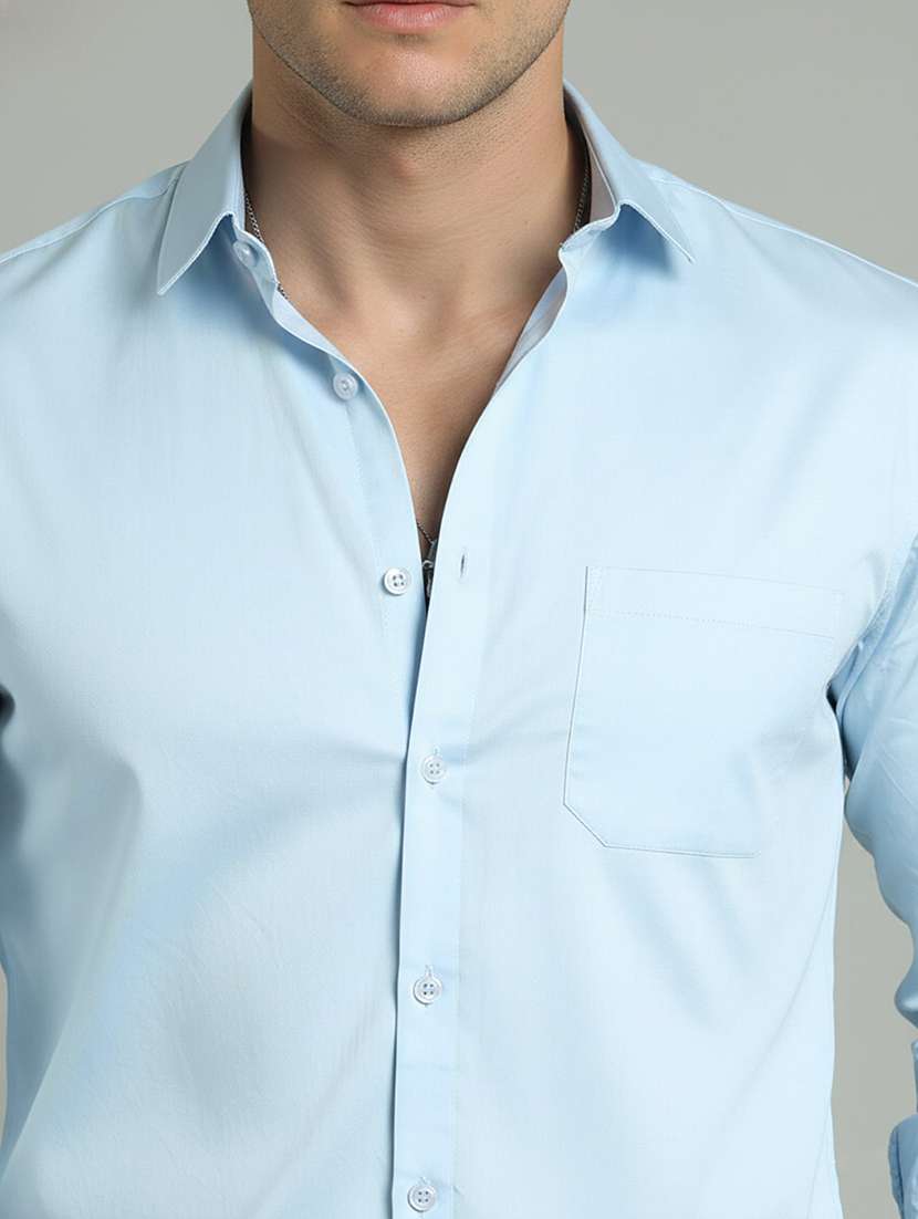Men Solid Long Sleeve Regular Fit Casual Shirt - 22324286 -  Standard Image - 4