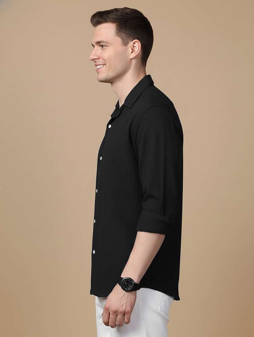 men solid long sleeve regular fit casual shirt - 22324306 -  Standard Image - 1