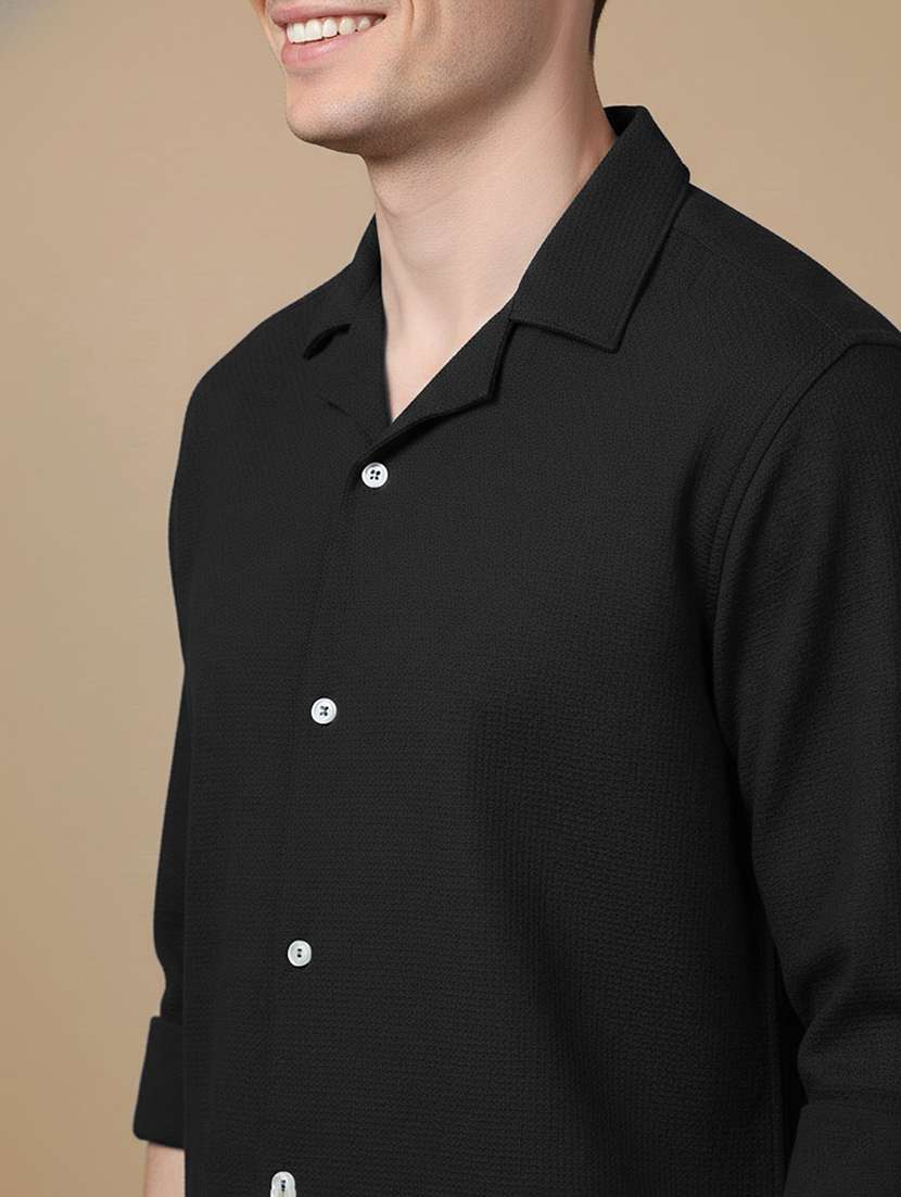 men solid long sleeve regular fit casual shirt - 22324306 -  Standard Image - 4