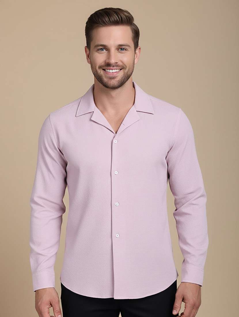 men solid long sleeve regular fit casual shirt