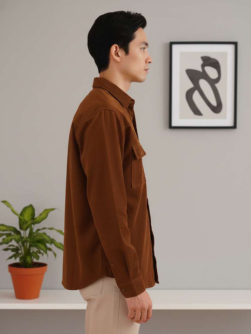 men solid long sleeve regular fit casual shirt - 22324327 -  Standard Image - 1