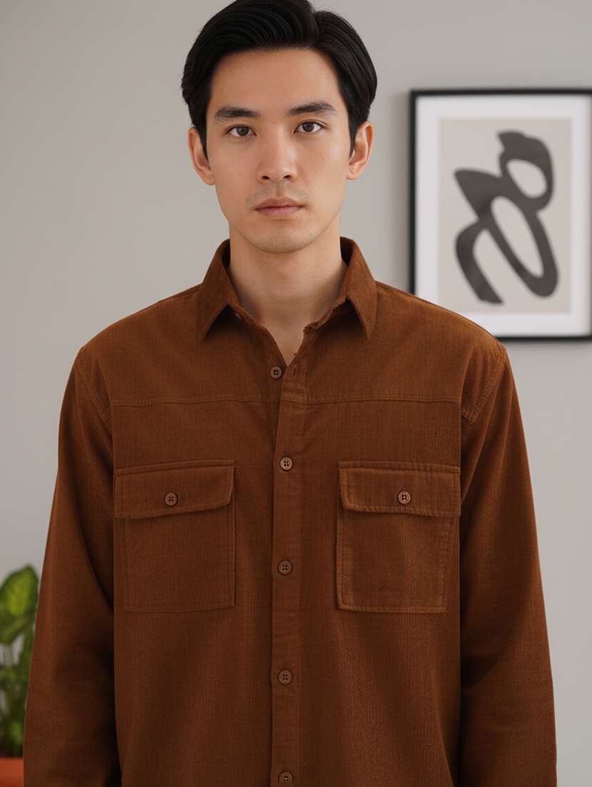 men solid long sleeve regular fit casual shirt - 22324327 -  Standard Image - 4