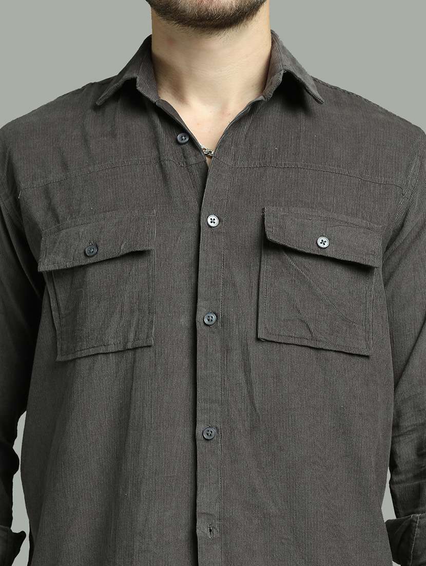 men solid long sleeve regular fit casual shirt - 22324329 -  Standard Image - 4