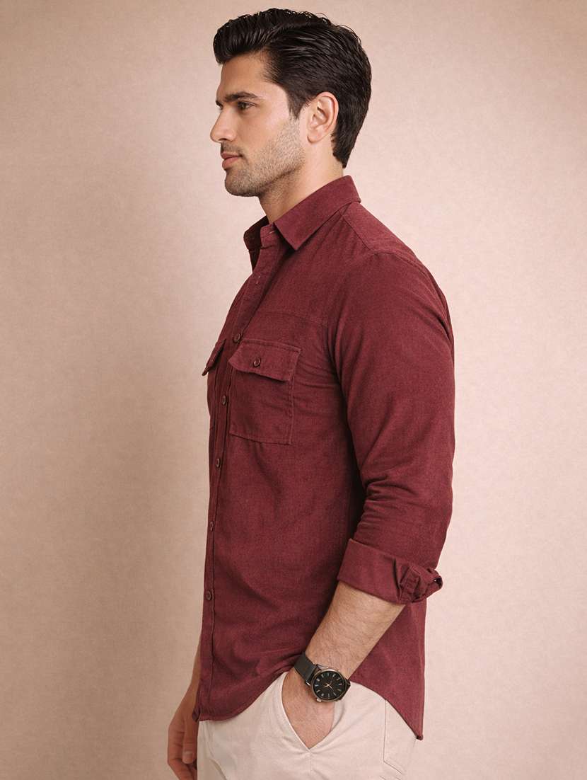 men solid long sleeve regular fit casual shirt - 22324331 -  Standard Image - 1