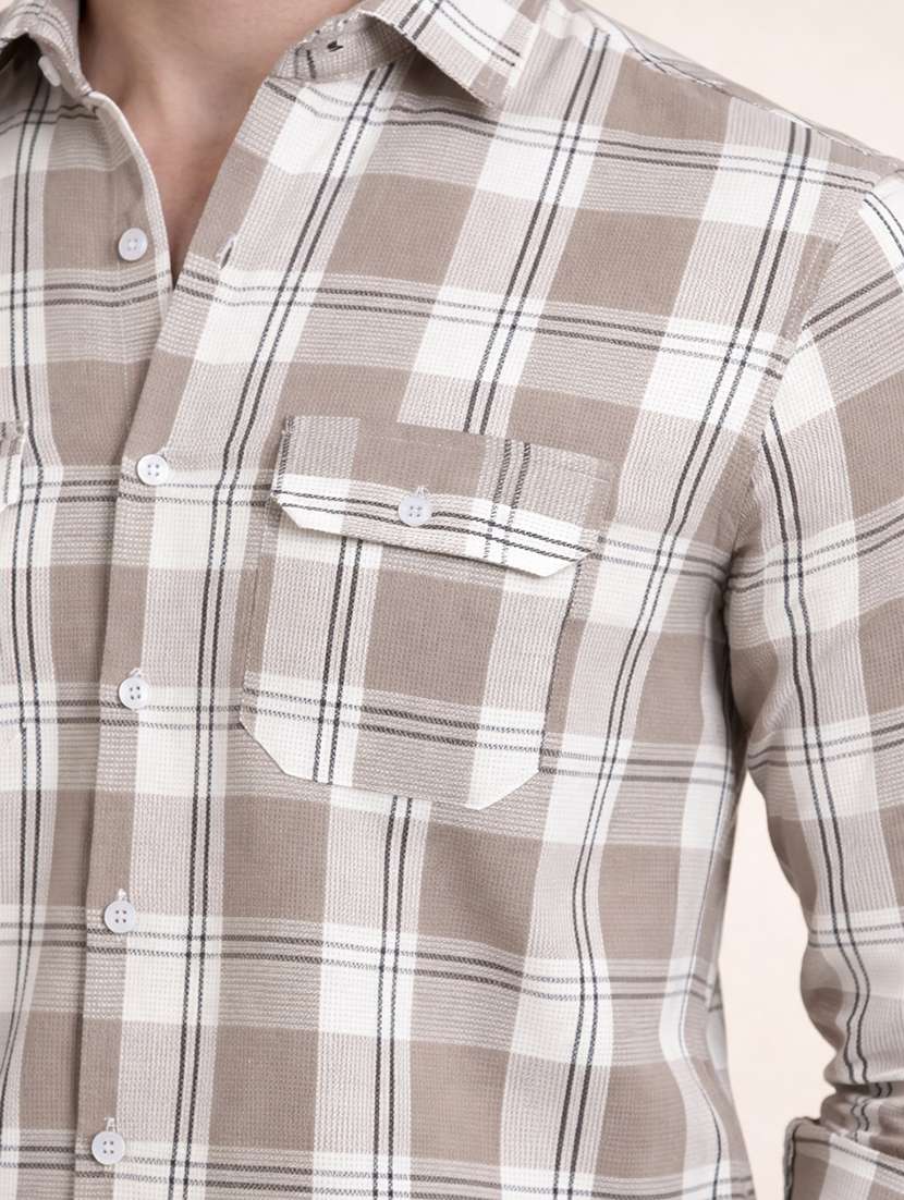 men checkered long sleeve regular fit casual shirt - 22324350 -  Standard Image - 4