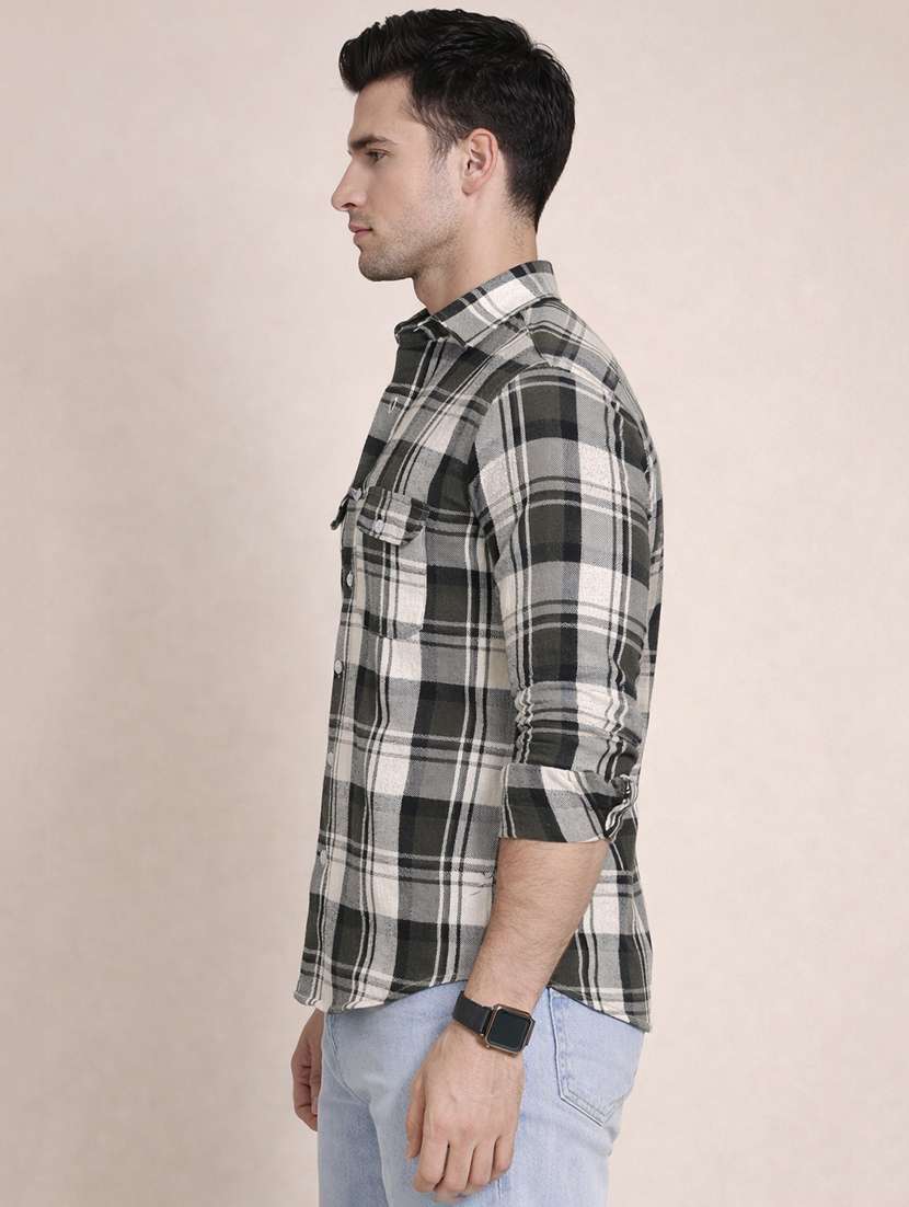men checkered long sleeve regular fit casual shirt - 22324352 -  Standard Image - 1