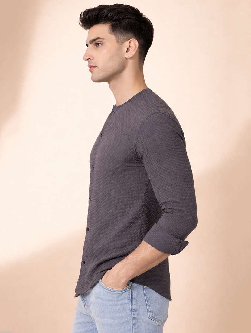 men self design long sleeve regular fit casual shirt - 22324356 -  Standard Image - 1