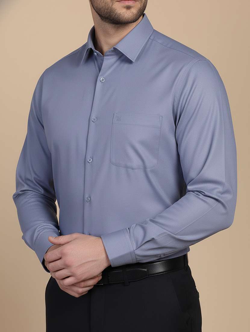 men solid long sleeve regular fit formal shirt - 22324374 -  Standard Image - 4