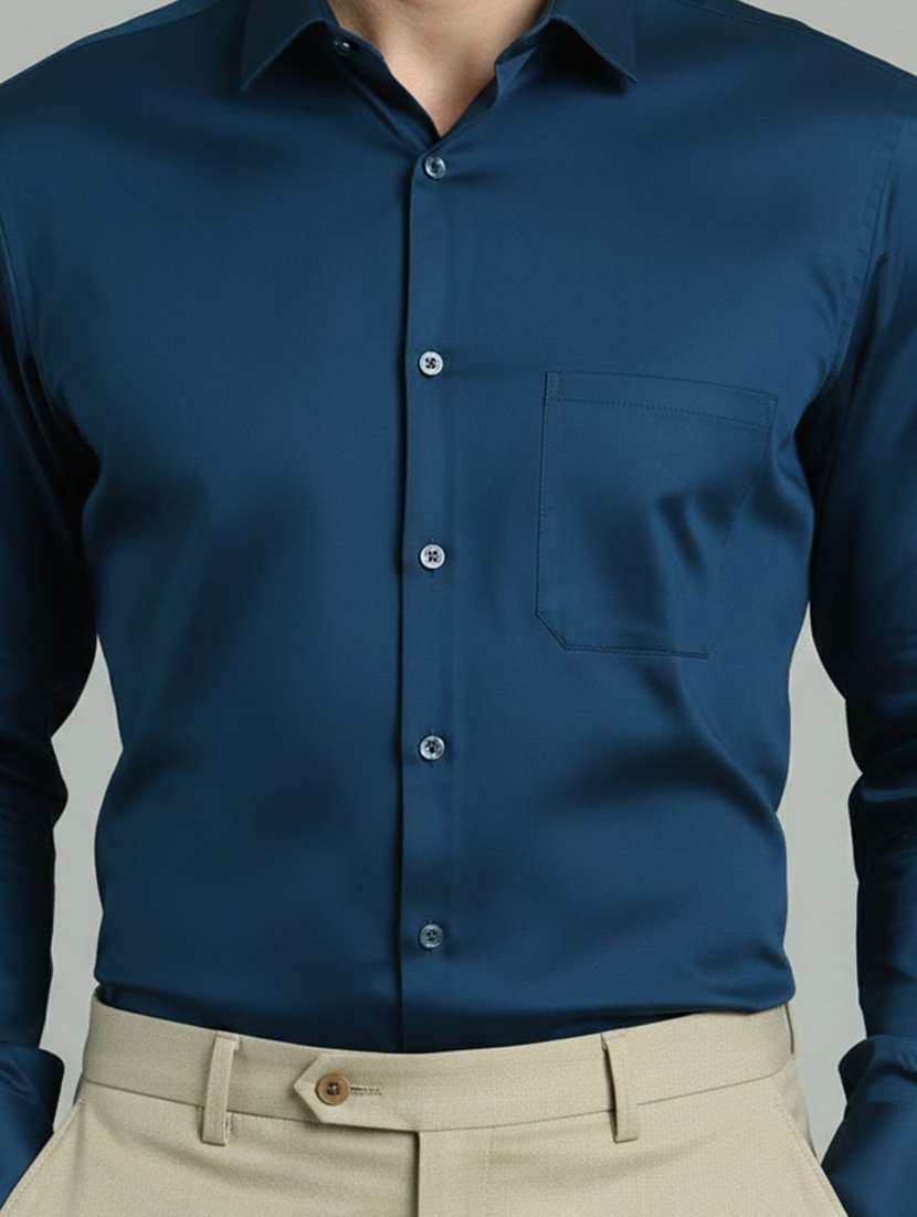 men solid long sleeve regular fit formal shirt - 22324382 -  Standard Image - 4