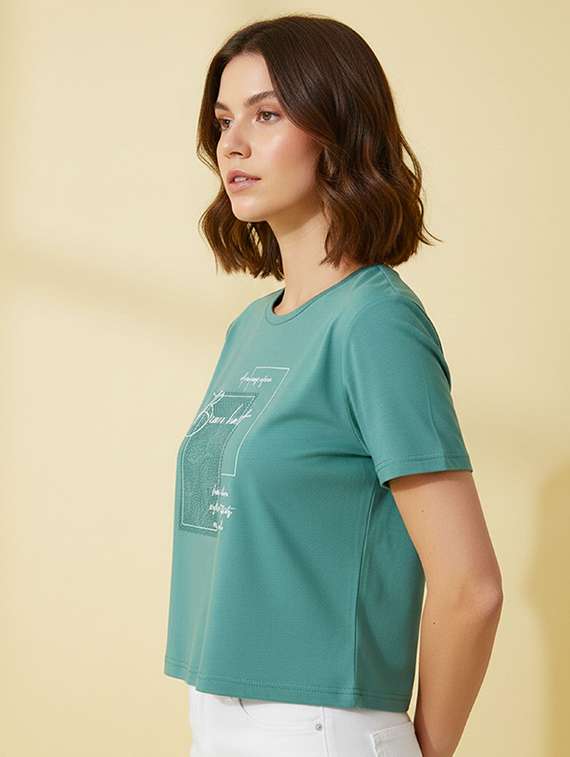 women printed short sleeve t-shirt - 22324399 -  Standard Image - 1