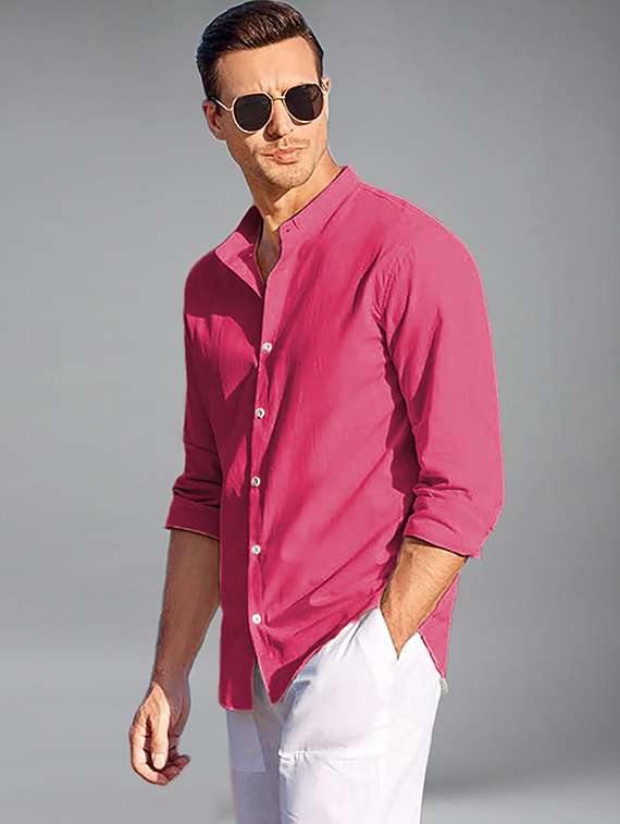 men solid long sleeve regular fit casual shirt - 22324520 -  Standard Image - 1