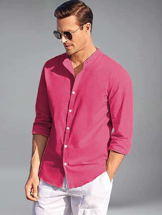 men solid long sleeve regular fit casual shirt - 22324520 -  Standard Image - 4