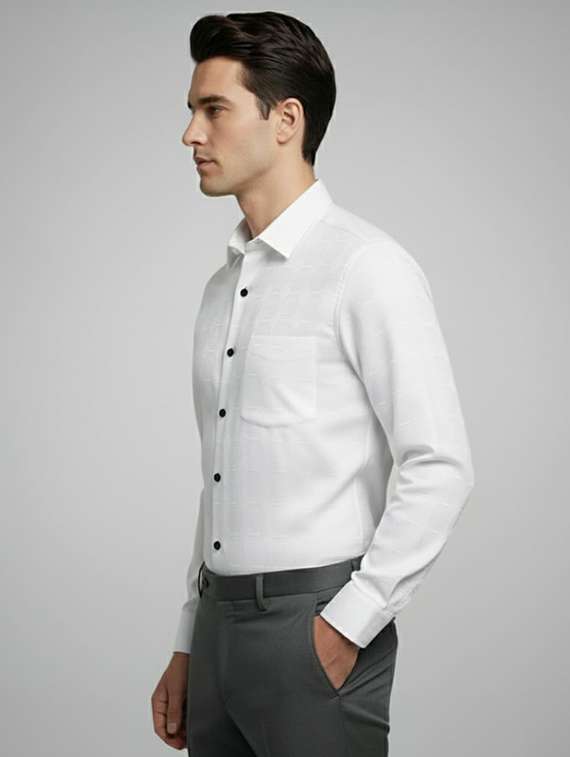 men self design long sleeve regular fit formal shirt - 22324678 -  Standard Image - 1