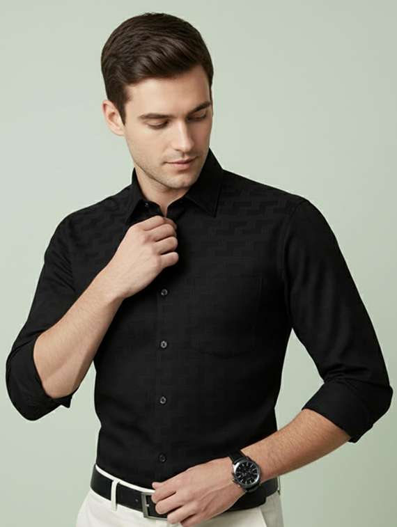 men self design long sleeve regular fit formal shirt - 22324679 -  Standard Image - 1