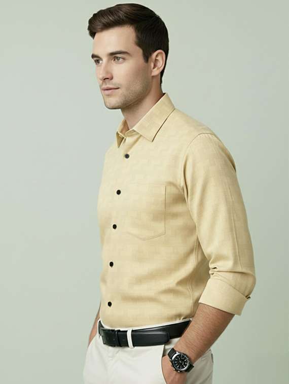 men self design long sleeve regular fit formal shirt - 22324681 -  Standard Image - 1