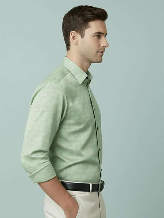 men self design long sleeve regular fit formal shirt - 22324683 -  Standard Image - 1