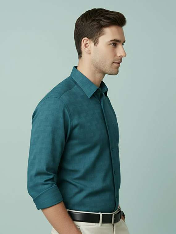 men self design long sleeve regular fit formal shirt - 22324689 -  Standard Image - 1