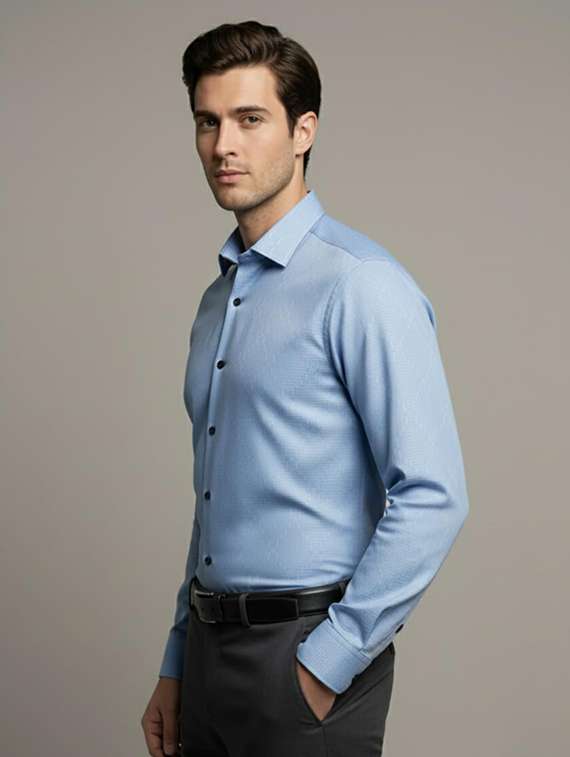 men self design long sleeve regular fit formal shirt - 22324697 -  Standard Image - 1