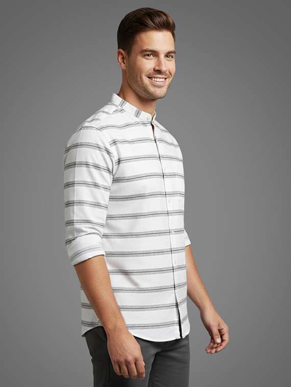 men striped long sleeve regular fit casual shirt - 22324721 -  Standard Image - 1